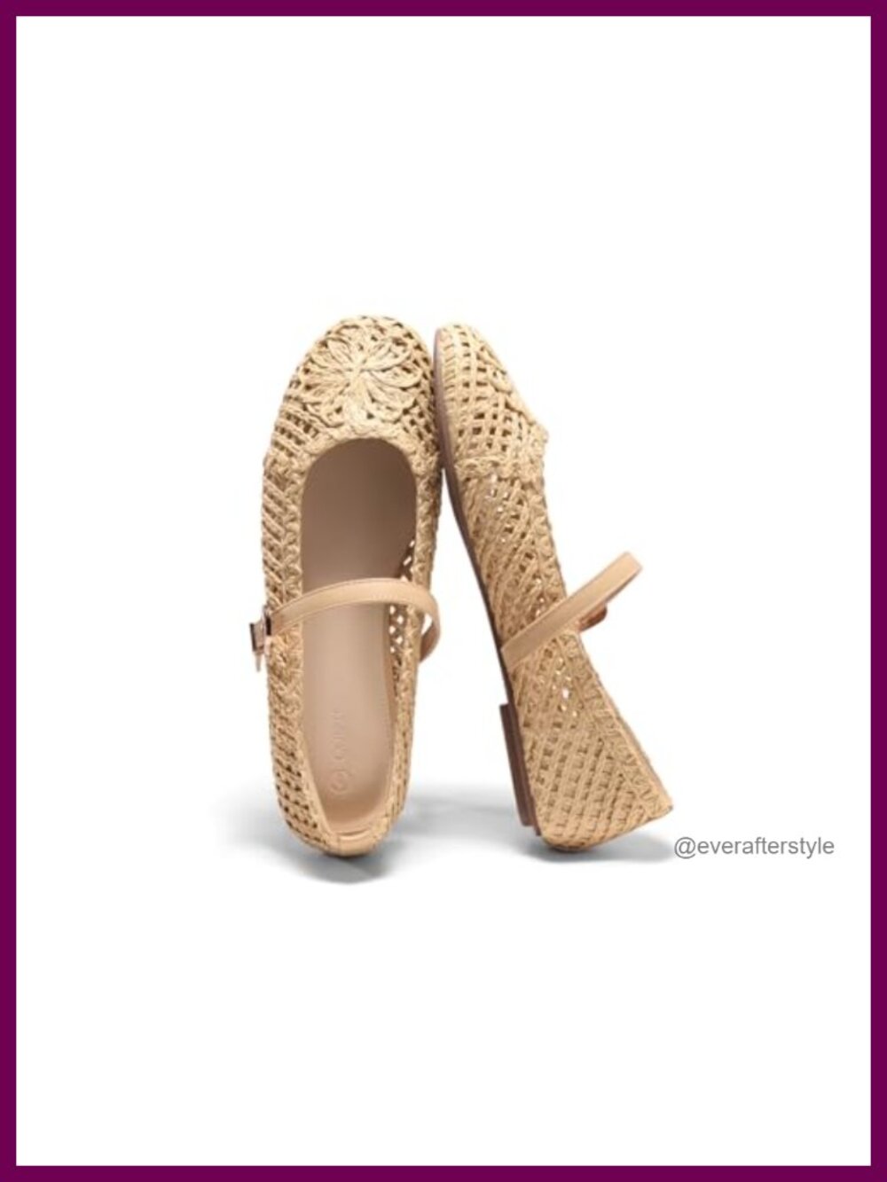 Womens Mary Jane Woven Flats Round Toe Ballet Memory Foam Slip On Shoes